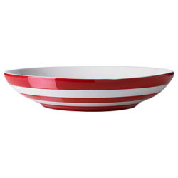Cornishware Pasta Bowl, Red/White, Dia.24cm, Seconds